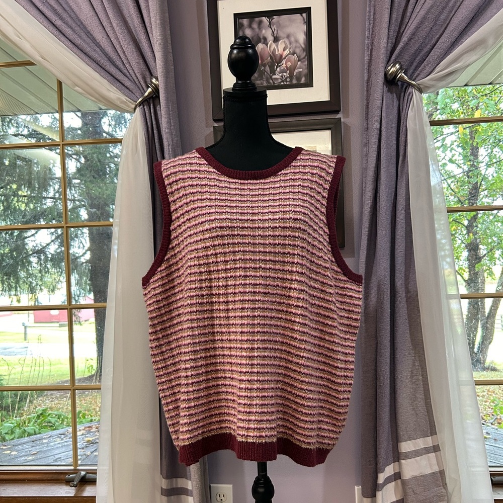 Ava & Viv Striped Sweater Vest